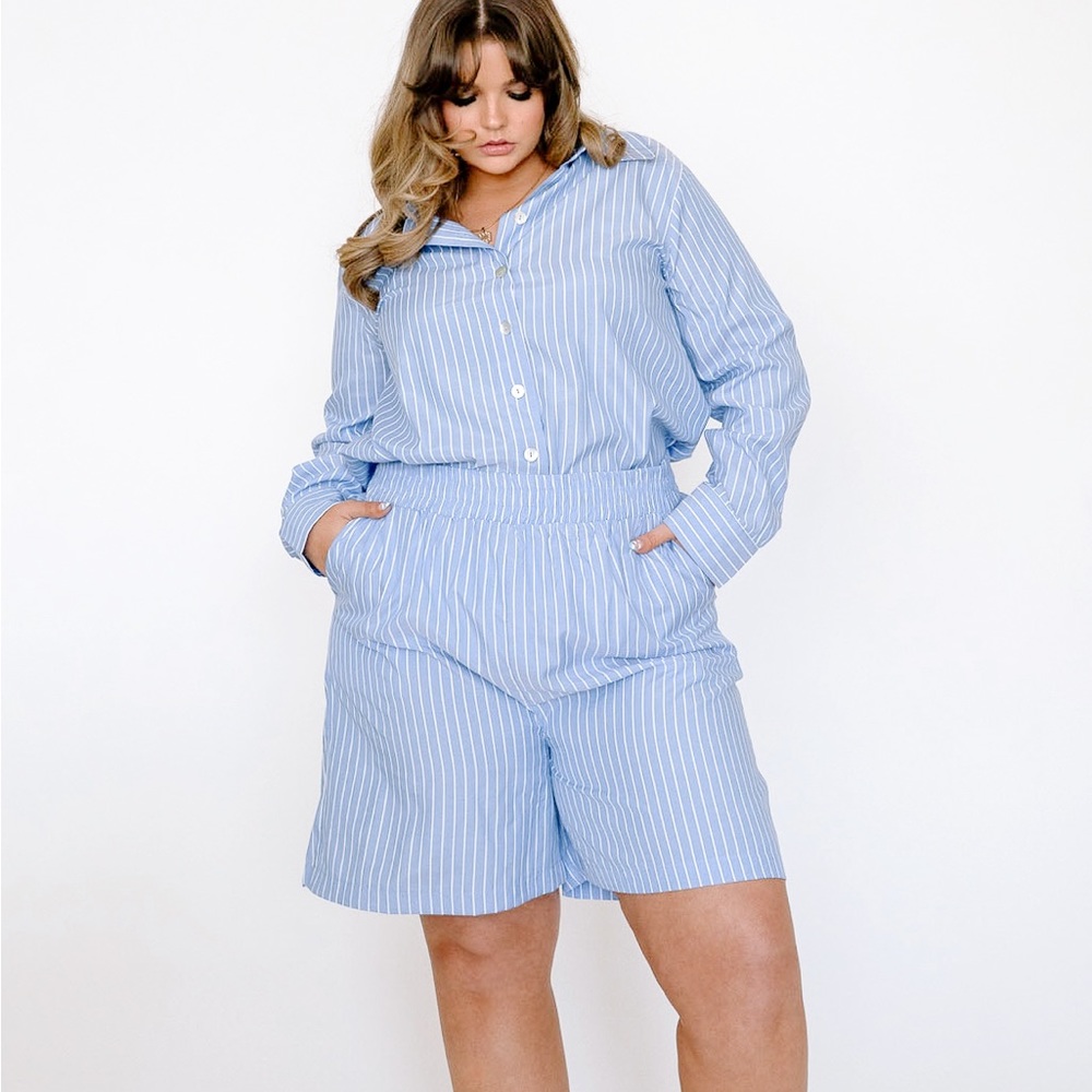 Matching Striped Shorts Set
